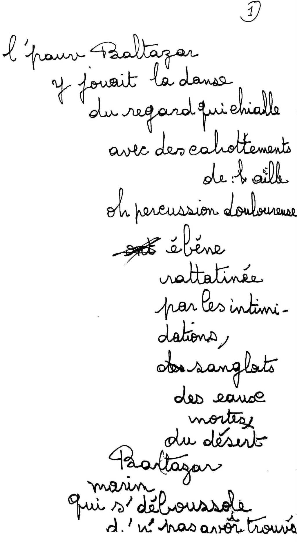 manuscrit du poème 2530