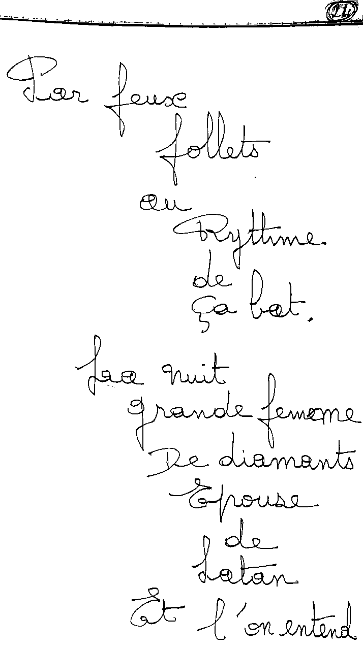 manuscrit du poème 2429