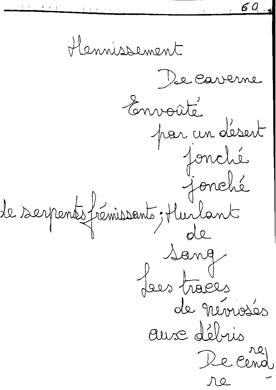 manuscrit du poème 2465